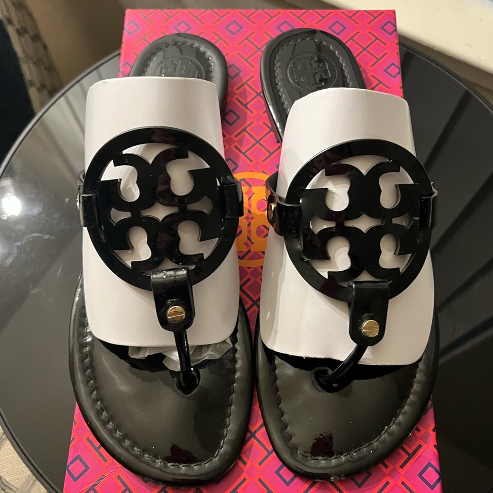 Tory Burch miller patent sandals